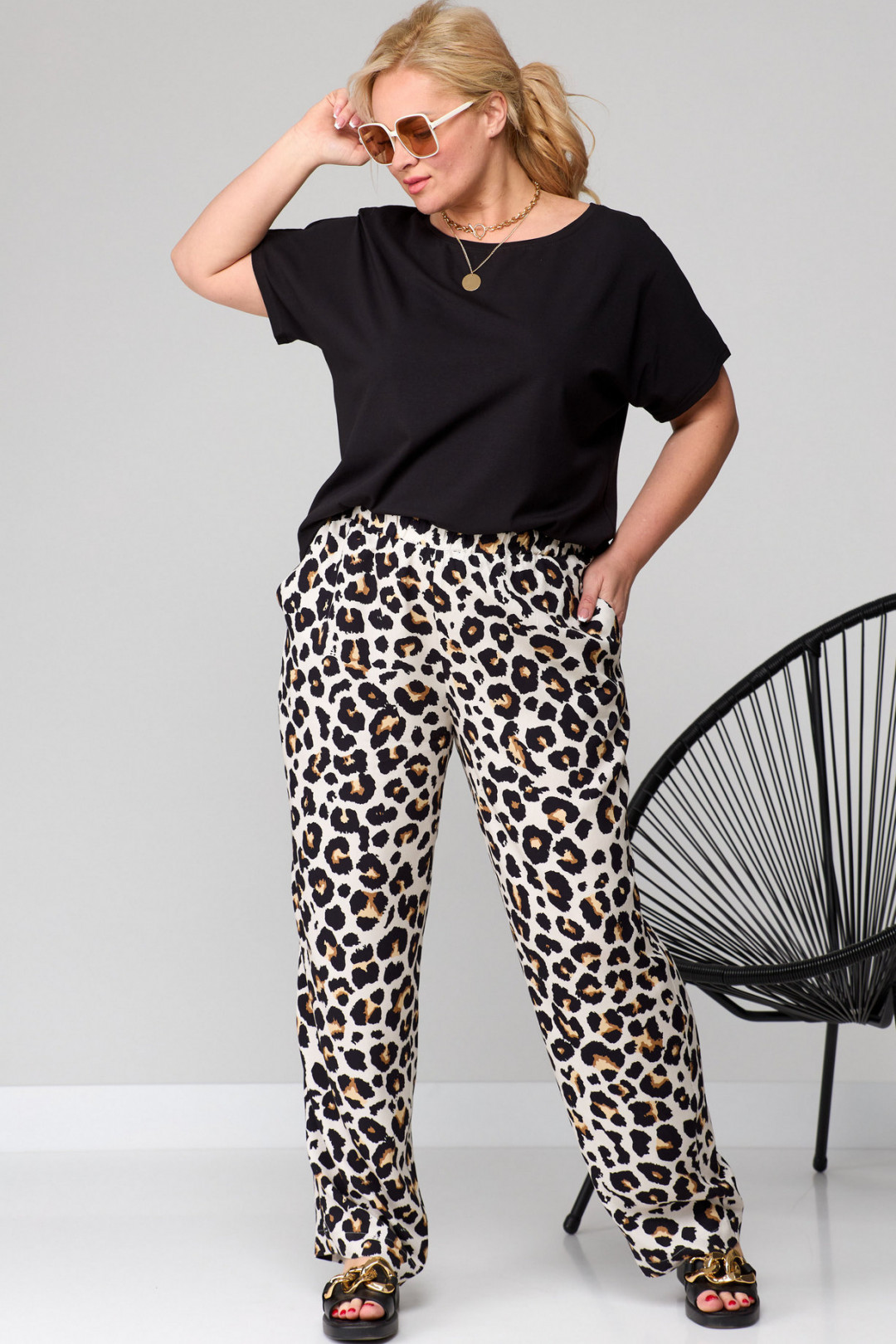 Брюки SOVA 11140 леопард - фото 4